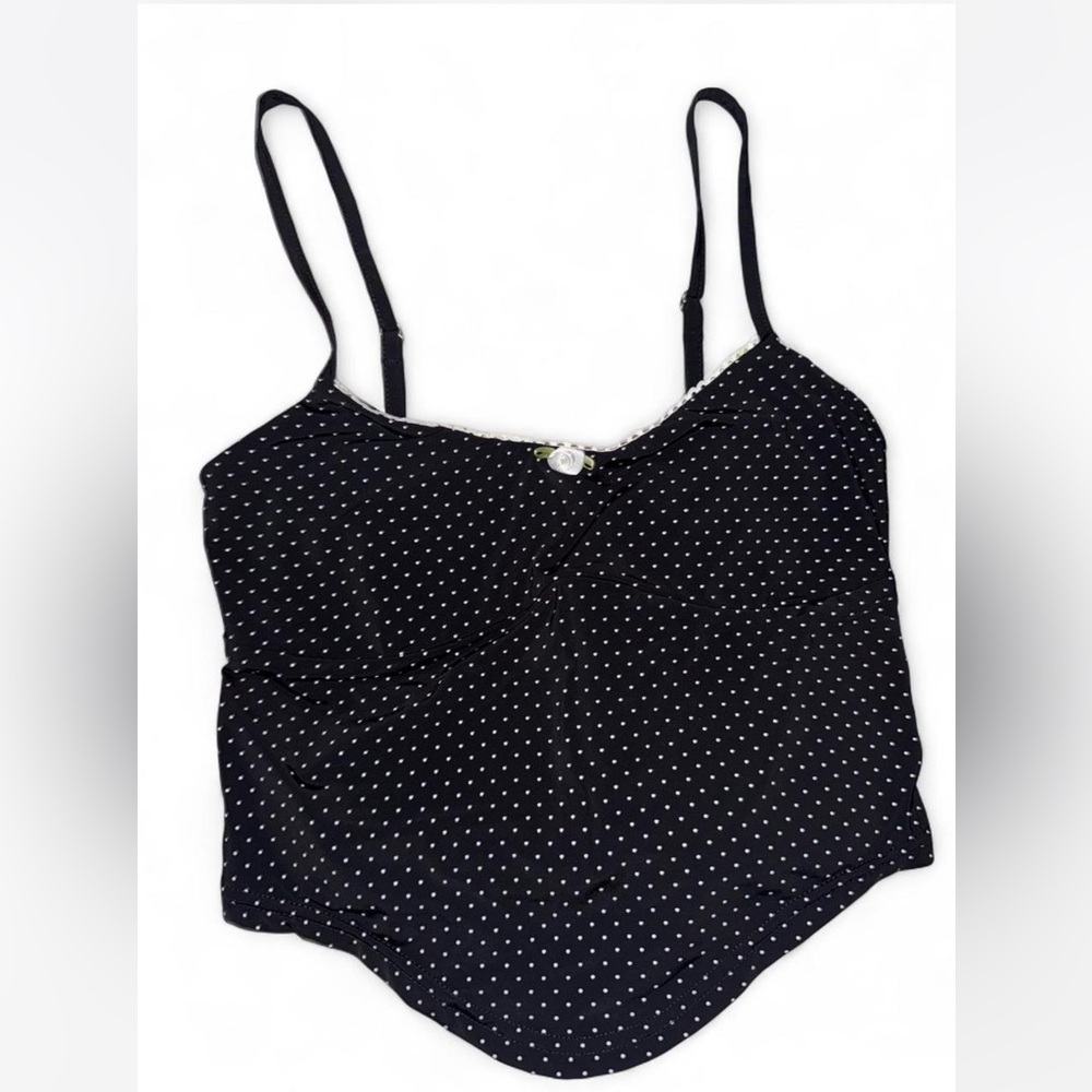 Black Polka Dot Spaghetti Crop Top